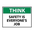 National Marker Co Think Osha 7x10 Plastic - Safety Is Everyone's Job TS123R